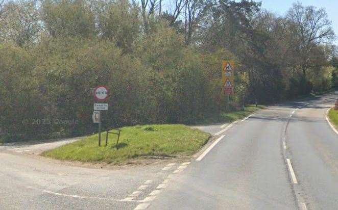 There has been a three-car crash in on the A229 Hartley Road in Hawkhurst. Picture: Google