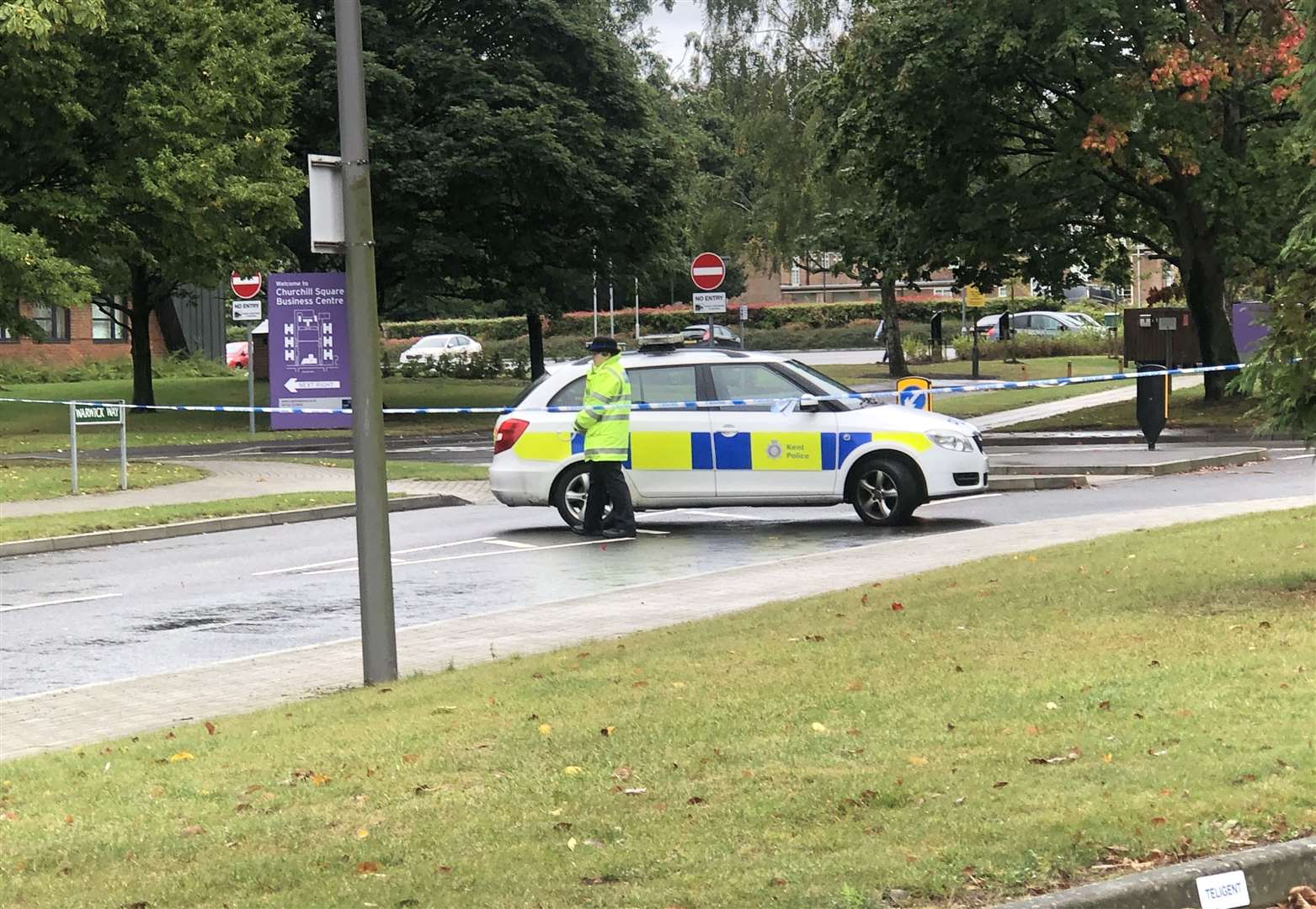 Police have put a cordon in place in Kings Hill