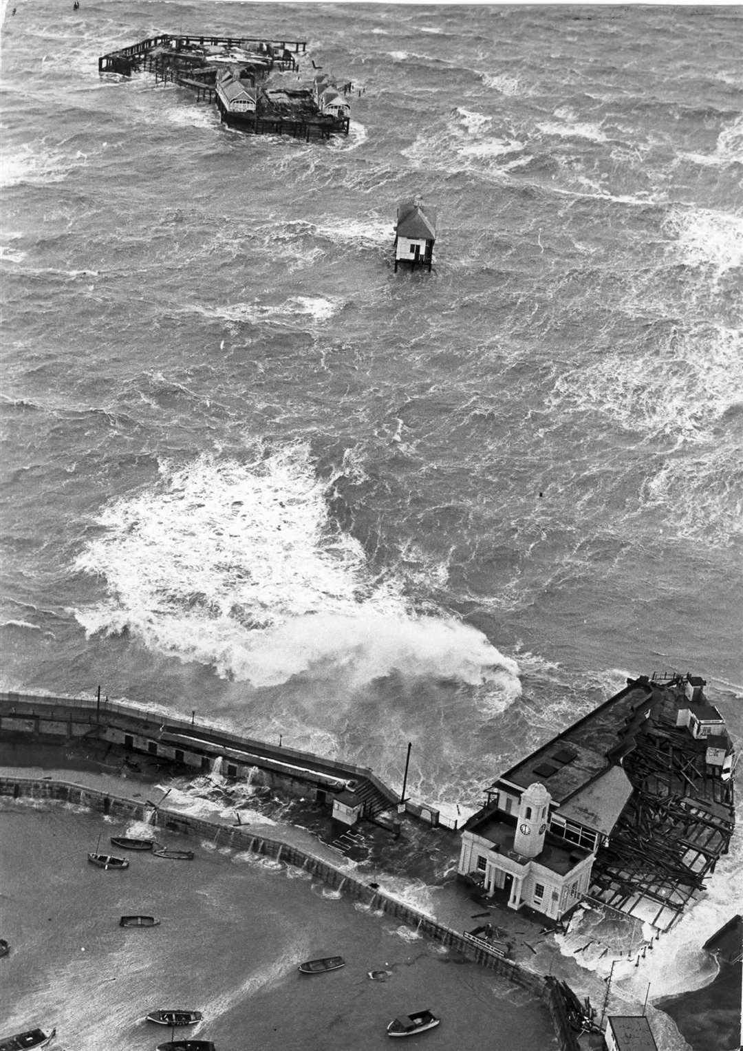 The wreckage left behind after Margate's pier was sadly destroyed in 1978