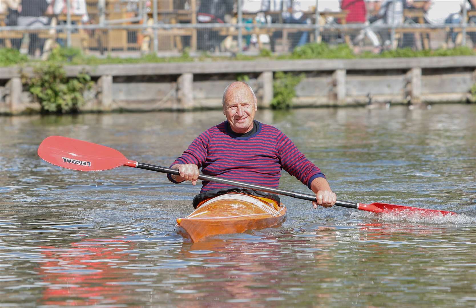 Geoff reunited with his original Nimrod kayak, and back on the Medway in 2015