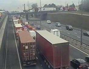 There are delays at the Dartford Crossing after a crash. Picture: KCC Highways