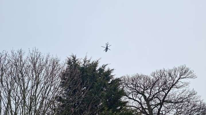 An air ambulance was seen flying overhead. Picture: Dan Giff