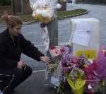 Floral tributes at the spot where the tragedy happened. Picture: JOHN WARDLEY