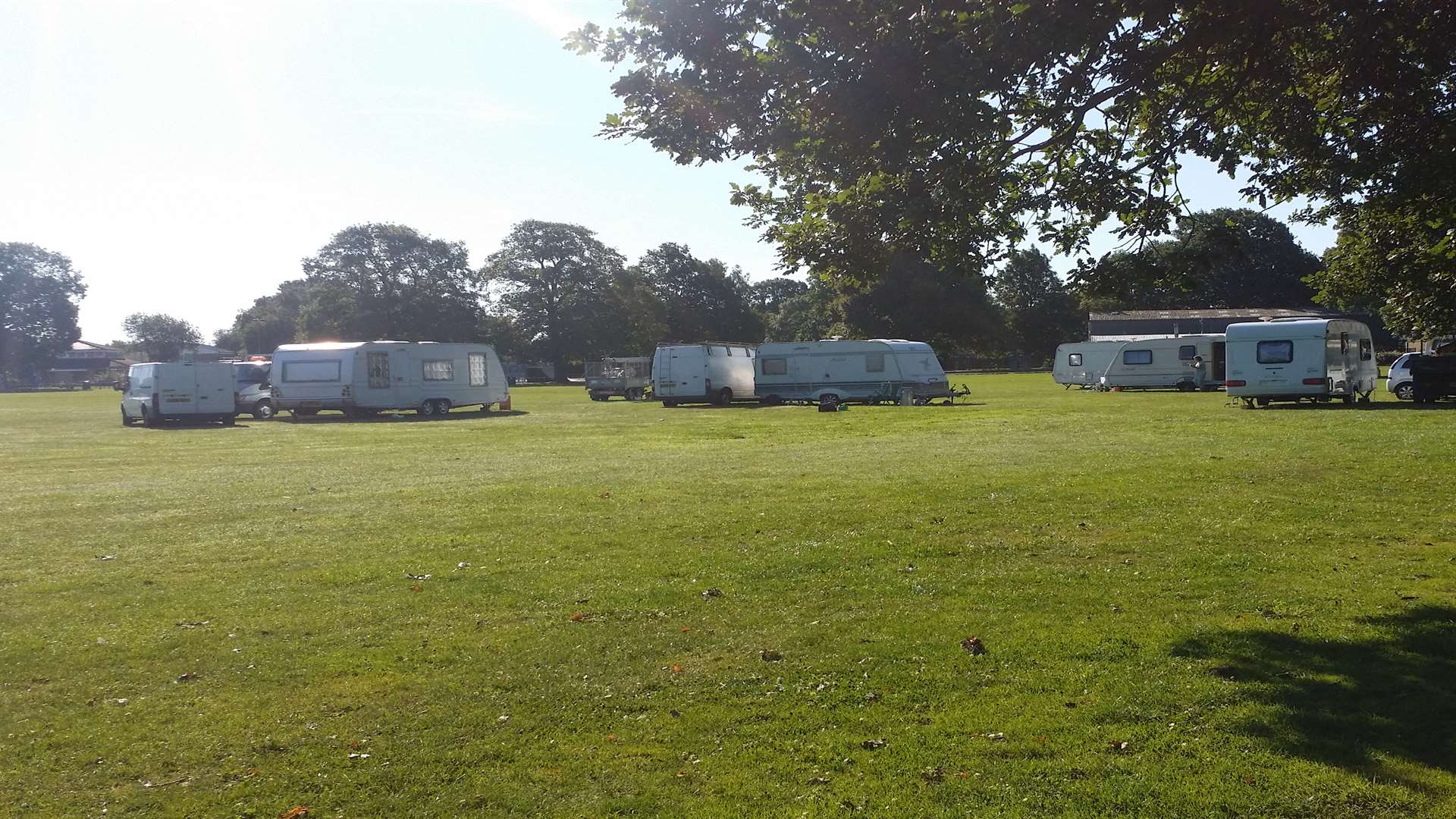 Travellers had arrived at the recreation ground in Park Wood this weekend.