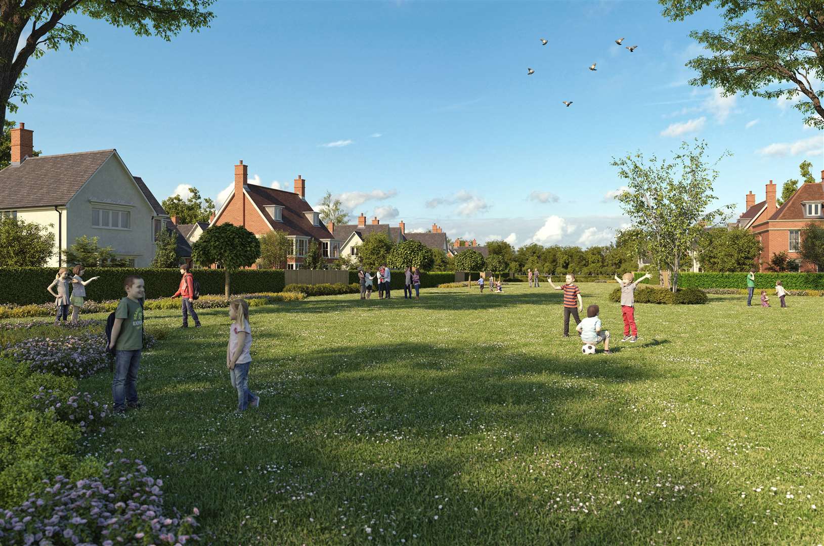 An artist's impression of what Binbury Park garden village could look like