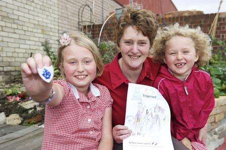Molly with her mum, Carol Stewart, Town Mayor of Queenborough and sister Hannah, six.