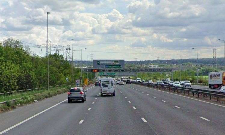 Traffic is being held on the A2 near Dartford. Photo: Google Maps