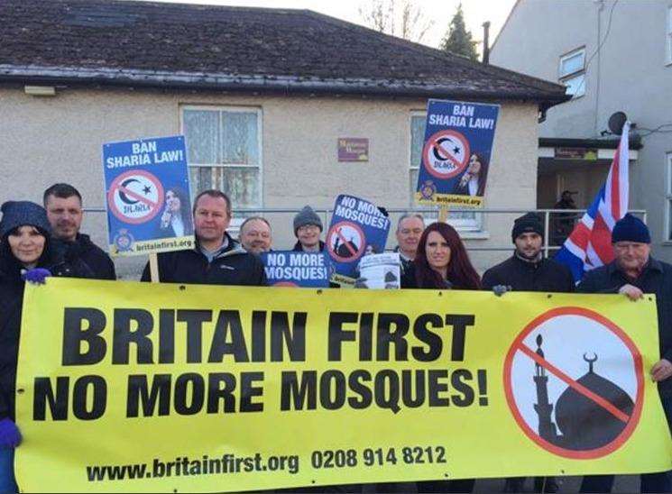 Around 10 protestors from Britain First protested the expansion of the mosque in January 2017, and another dozen did in September 2017.