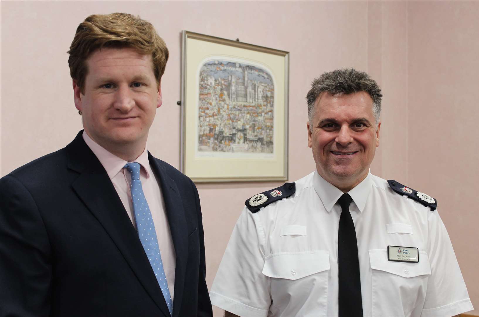 Crime commissioner Matthew Scott with Chief Constable Alan Pughsley. Stock picture