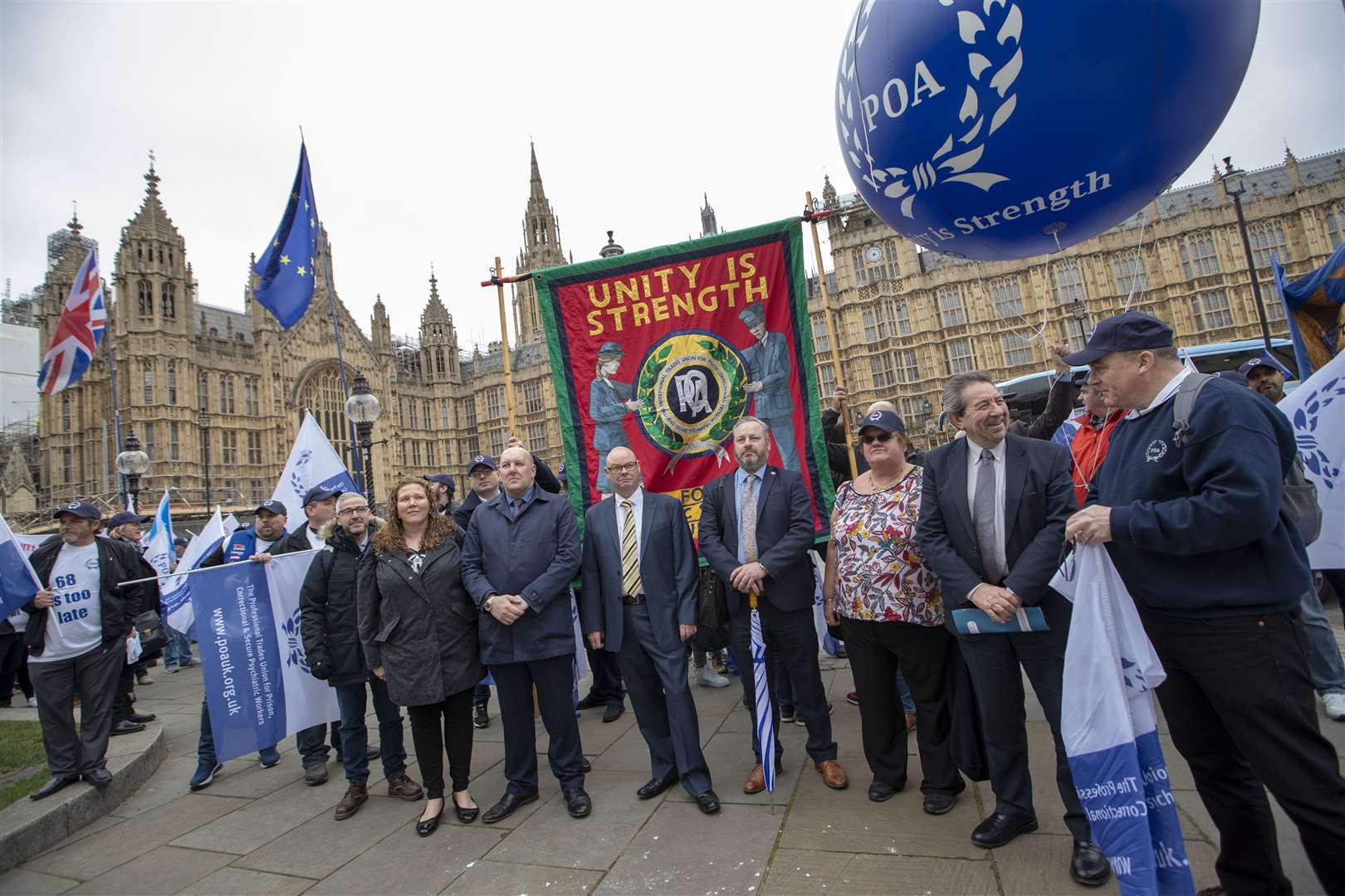 Sittingbourne and Sheppey MP Gordon Henderson joins members of the Prison Officers Association on a protest walk to Westminster Central Hall, London. Picture: Jess Hurd, POA (12351674)