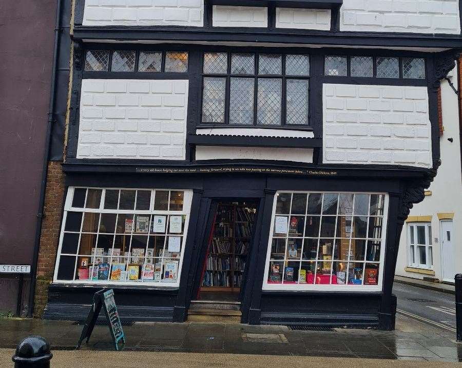 The crooked house in Canterbury is home to Catching Lives' charity bookshop