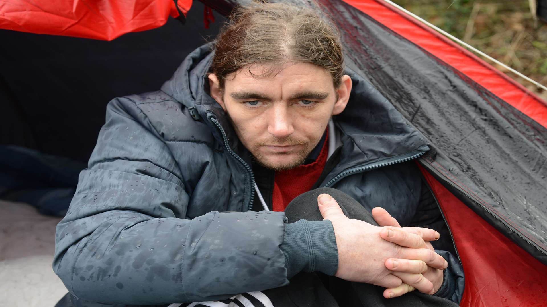 Jonathon Martin is living in a tent in Chatham