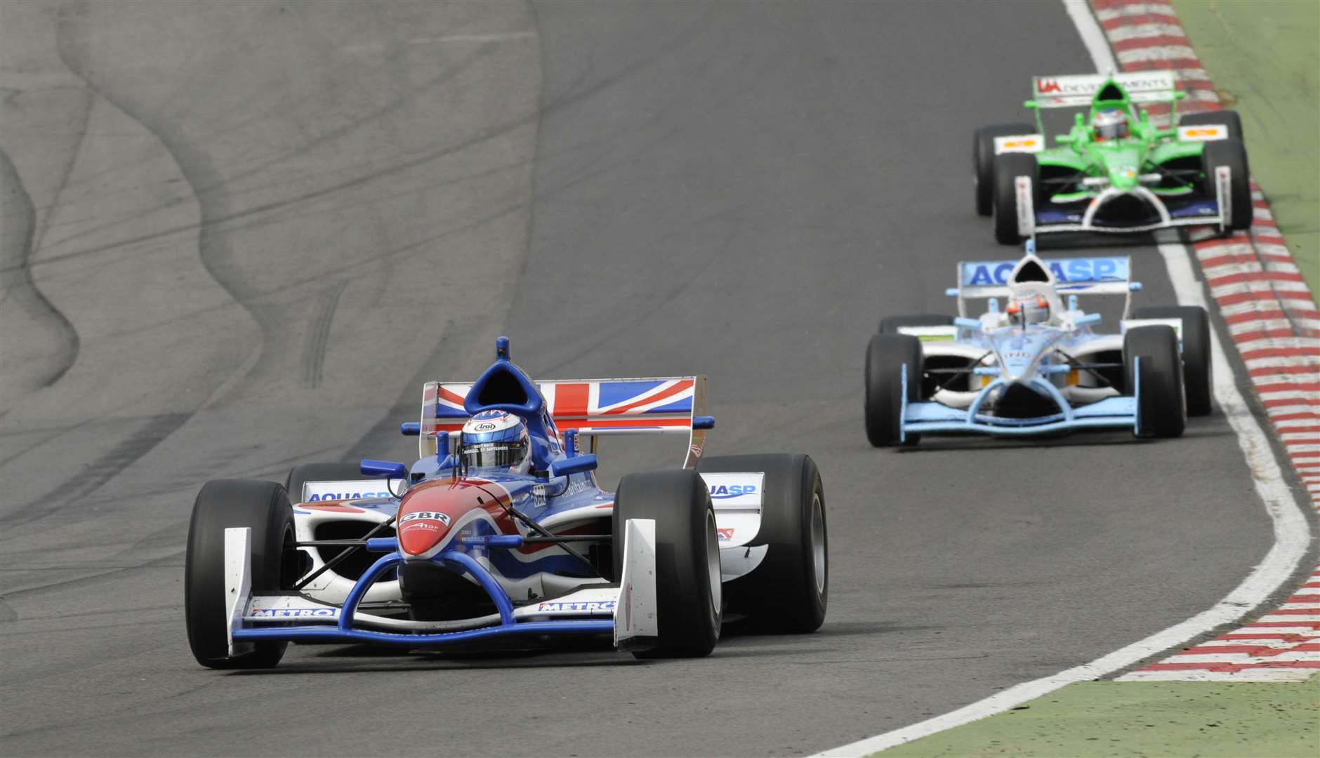 Team GB's Robbie Kerr went into the lead of the feature race in 2008 after the first round of pitstops, but the Englishman lost top-spot when his team produced a slow service later on. Picture: Andy Payton