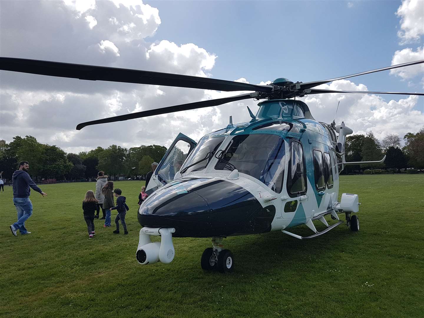 The air ambulance was pictured on a nearby field. Picture: Nicole Fox (9637566)