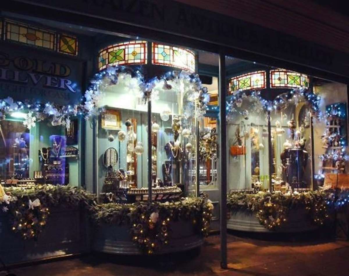 la Senza Christmas Shop Window Display Canterbury England Stock