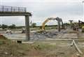 Footbridge demolished to make way for new motorway junction