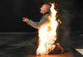 Stuntman proposes as he's set on fire