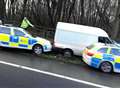 Police halt van on motorway after 30-minute chase