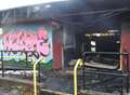 Blaze tears through disused building
