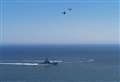 Spitfires flying above White Cliffs appear on TV for VE Day
