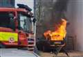 Car ‘explodes' into flames next to pub