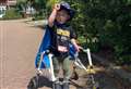 Little hero with cerebral palsy in 56-mile challenge