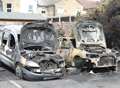 Cars destroyed by suspected arson in town car park