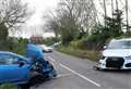 Two-car crash closes village road