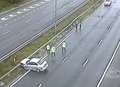 Car crashes into motorway barriers