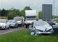 Crash on busy commuter route causing tailbacks