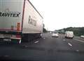 VIDEO: Car 'side-swiped by lorry' on motorway