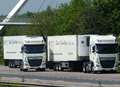 Lorries spotted swapping trailers on motorway slip road