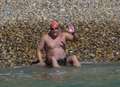 Dad swims Channel but forgets to take a towel! 