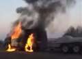 Van fire closes A249