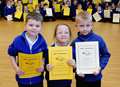 Pupils receive certificates for 100% record