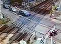 VIDEO: Learner driver's level crossing smash