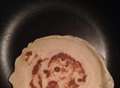 Flipping 'eck! Dog's face in pancake