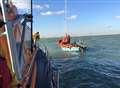 Stranded yacht rescued in strong winds