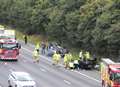 Cars overturn in motorway crash