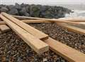 Wrecked ship timber washed up on Kent coast