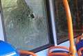 Lucky escape after vandals hurl rock at bus