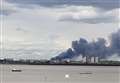 Industrial fire across river visible in Kent 