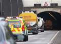 Major delays after lorry crash near crossing