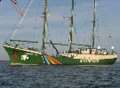 Rainbow Warrior sails up the Medway again