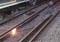 Track-side fire halts trains