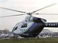 Road accident victim airlifted