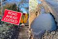 Flooding and 'multiple potholes' shut road for 21 days