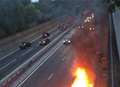 Video: Car fire drama on A2