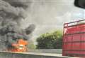 Van fire sparks M25 closure
