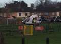Air ambulance lands on playing field